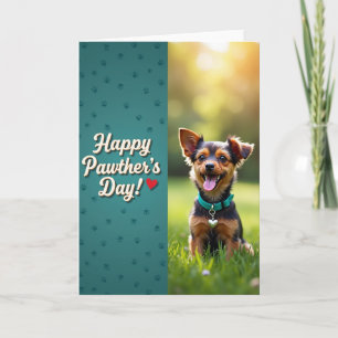 Sweet Pawthers Day Teal Print Card