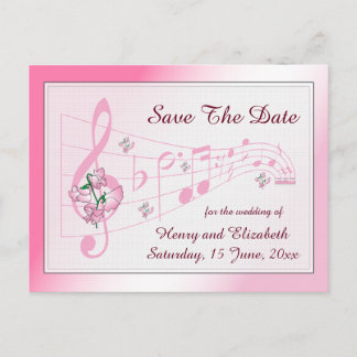 Sweet Pea and Music Save The Date Card
