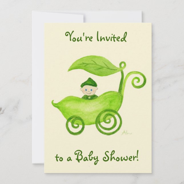 Sweet Pea Baby Shower Invitation (Front)