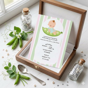 Sweet Pea Baby Shower Invitation Cute Pea In A Pod