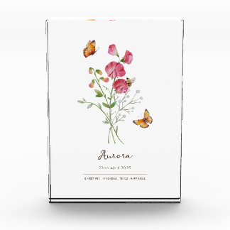 Sweet Pea Birth Month Flower Photo Block