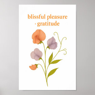 Sweet pea — Blissful pleasure, gratitude Poster