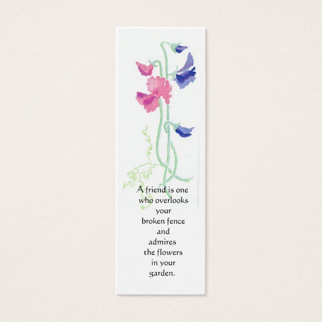 Sweet Pea Bookmark (Front)