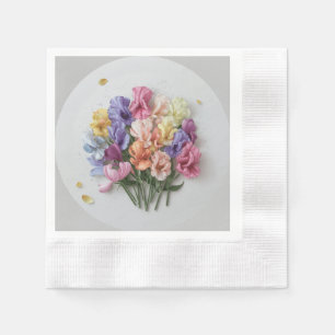 Sweet Pea Botanical Floral Pastel Theme Napkin