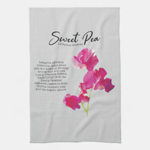 Sweet Pea Botanical Print Tea Towel