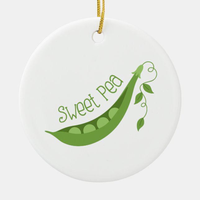 Sweet Pea Ceramic Tree Decoration (Front)