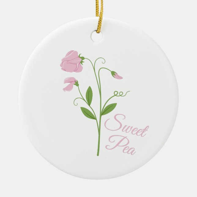 Sweet Pea Ceramic Tree Decoration (Front)