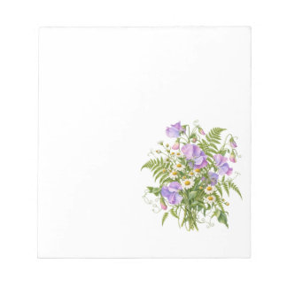 Sweet Pea Chamomile Garden Bouquet Tear-Away Notep Notepad