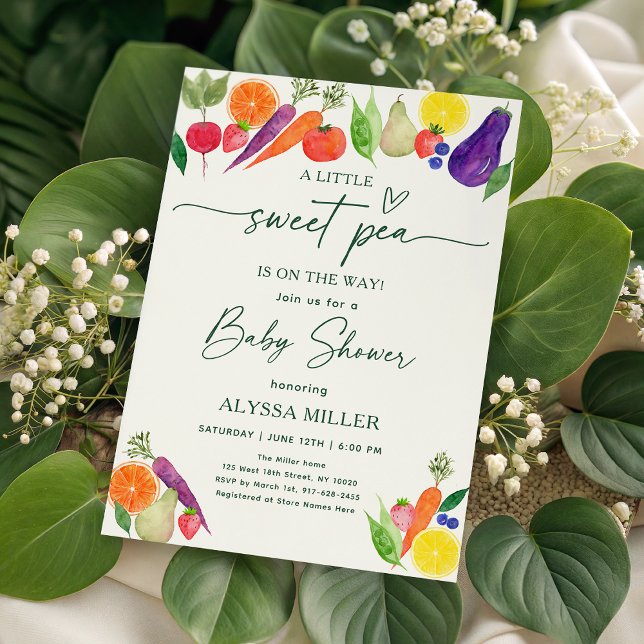 Sweet Pea Farmer's Market Baby Shower Invitation (Creator Uploaded)