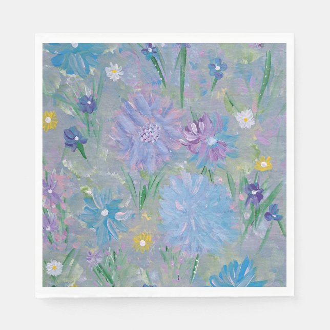 Sweet Pea Floral Party Napkin (Front)