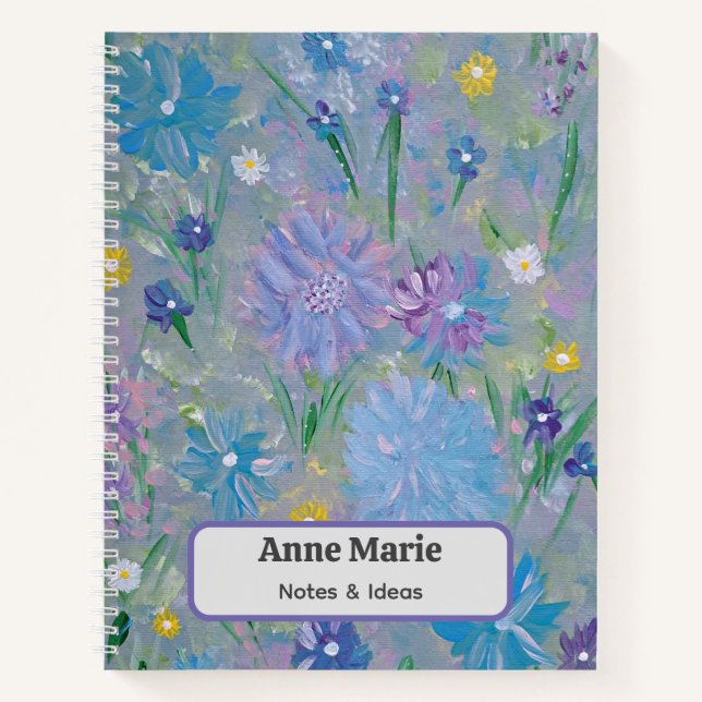 Sweet Pea Floral Personalised Note Book (Front)