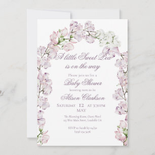 Sweet Pea flower arch Baby brunch elegant lavender Invitation