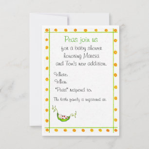 Sweet Pea gender neutral invitation