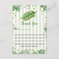 Sweet Pea Green Whimsical Baby Shower Thank You