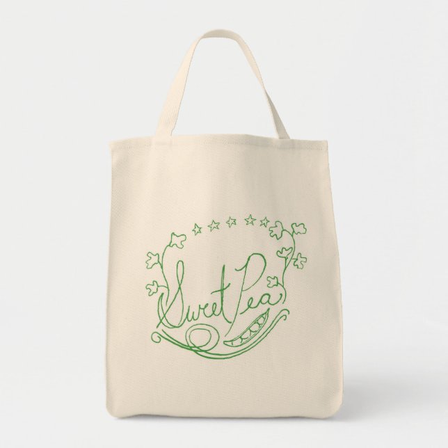 Sweet Pea Grocery Bag (Front)