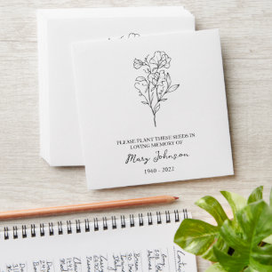 Sweet Pea Memorial Funeral Seed Envelope