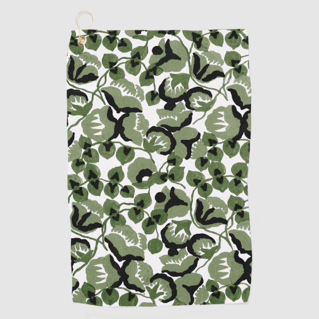Sweet Pea (Olive) Fine Art Golf Towel (Front)