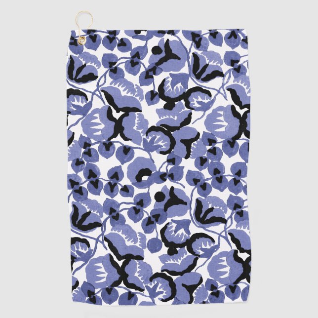 Sweet Pea (Periwinkle) Fine Art Golf Towel (Front)