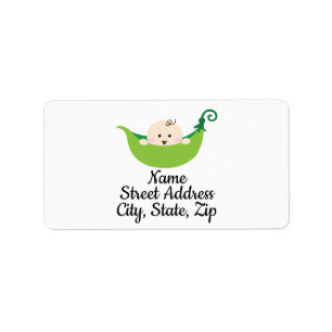 Sweet Pea Return address label for Baby Shower