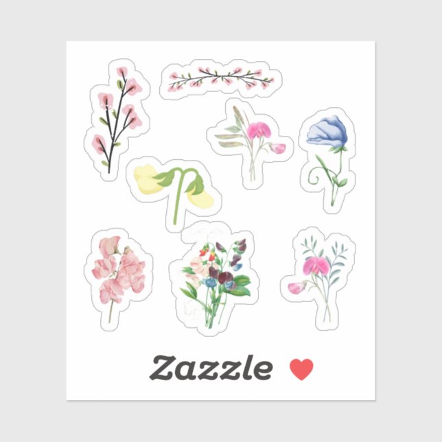 Sweet Pea Stickers (Sheet)