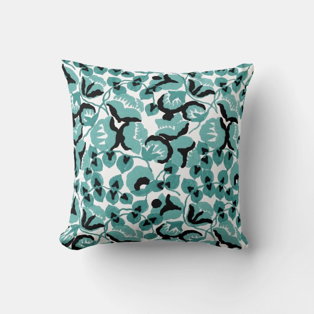 Sweet Pea (Teal) Fine Art Cushion (Front)