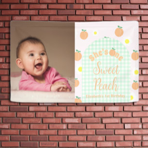 Sweet Peach 1st Birthday Banner