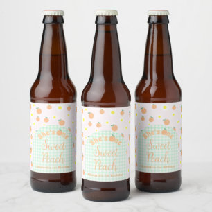 Sweet Peach 1st Birthday Beer Bottle Label