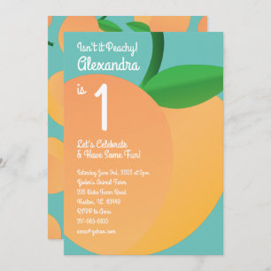 Sweet Peach 1st Birthday Cute Invitations
