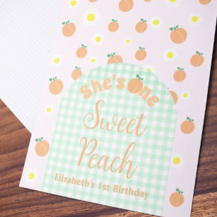 Sweet Peach 1st Birthday Poster