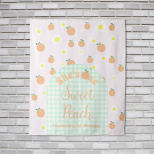 Sweet Peach 1st Birthday Tapestry