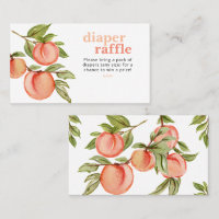 Sweet Peach Baby Shower Diaper Raffle Card