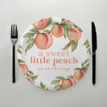 Sweet Peach Baby Shower Invitation Paper Plate<br><div class="desc">This design features a painted bunch of sweet peaches hanging from a branch. Along with a lovely combination of modern and rustic fonts. Perfect paper plate to enjoy lunch,  dinner and peach desserts celebrating your baby on the way! See the entire collection for more matching items!</div>