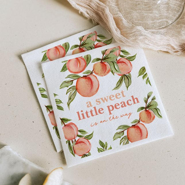 Sweet Peach Baby Shower Napkins (Creator Uploaded)