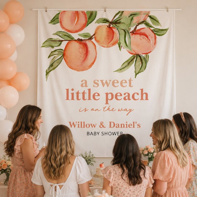 Sweet Peach Baby Shower Tapestry (Creator Uploaded)