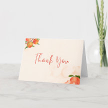 Sweet Peach Baby Shower Thank You Card