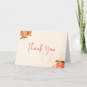 Sweet Peach Baby Shower Thank You Card