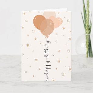 Sweet Peach Balloon Birthday Card