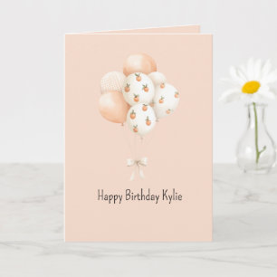 Sweet Peach Balloons Birthday Card