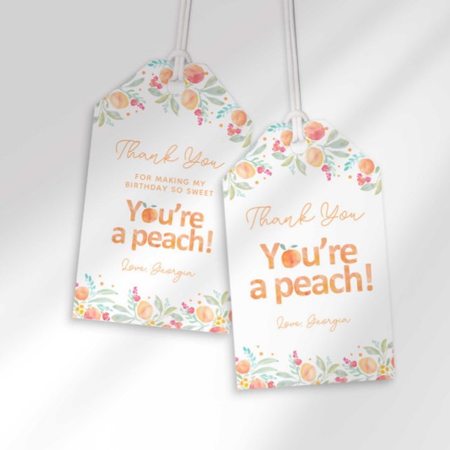 Sweet Peach Birthday Favour Tag (Creator Uploaded)