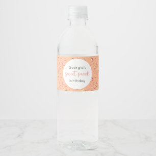 Sweet Peach Birthday Water Bottle Label