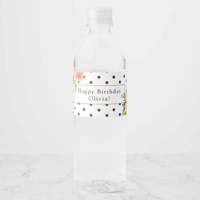 Sweet Peach Birthday Water Label (Front)