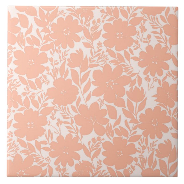 Sweet Peach Blossom Flowers Tile (Front)