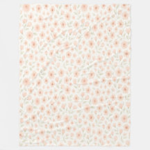 Sweet Peach Blossom Sprig Pattern Fleece Blanket