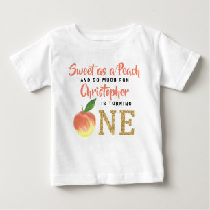 Sweet Peach Boys 1st Birthday Baby T-Shirt