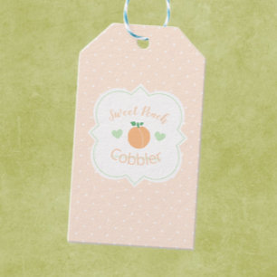 Sweet Peach Cobbler Elegant Baby Shower Gift Tags