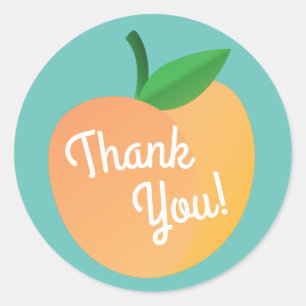 Sweet Peach Cute Fruit 1st Birthday Party Theme Classic Round Sticker