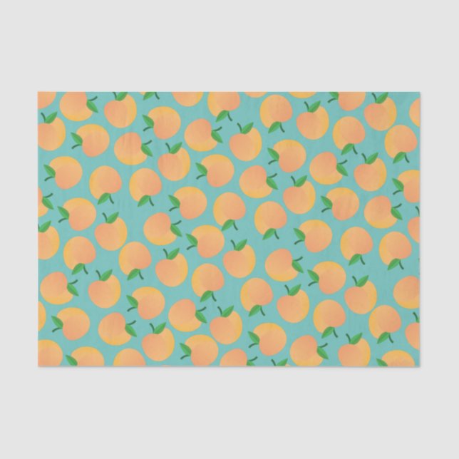 Sweet Peach Cute Fruit 1st Birthday Party Theme Tissue Paper (Front)