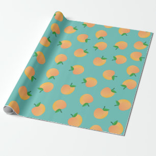 Sweet Peach Cute Fruit 1st Birthday Party Theme Wrapping Paper