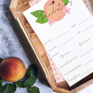 Sweet peach predictions for baby baby shower game 