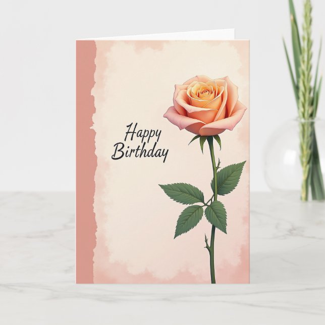 Sweet Peach Rose Card (Front)